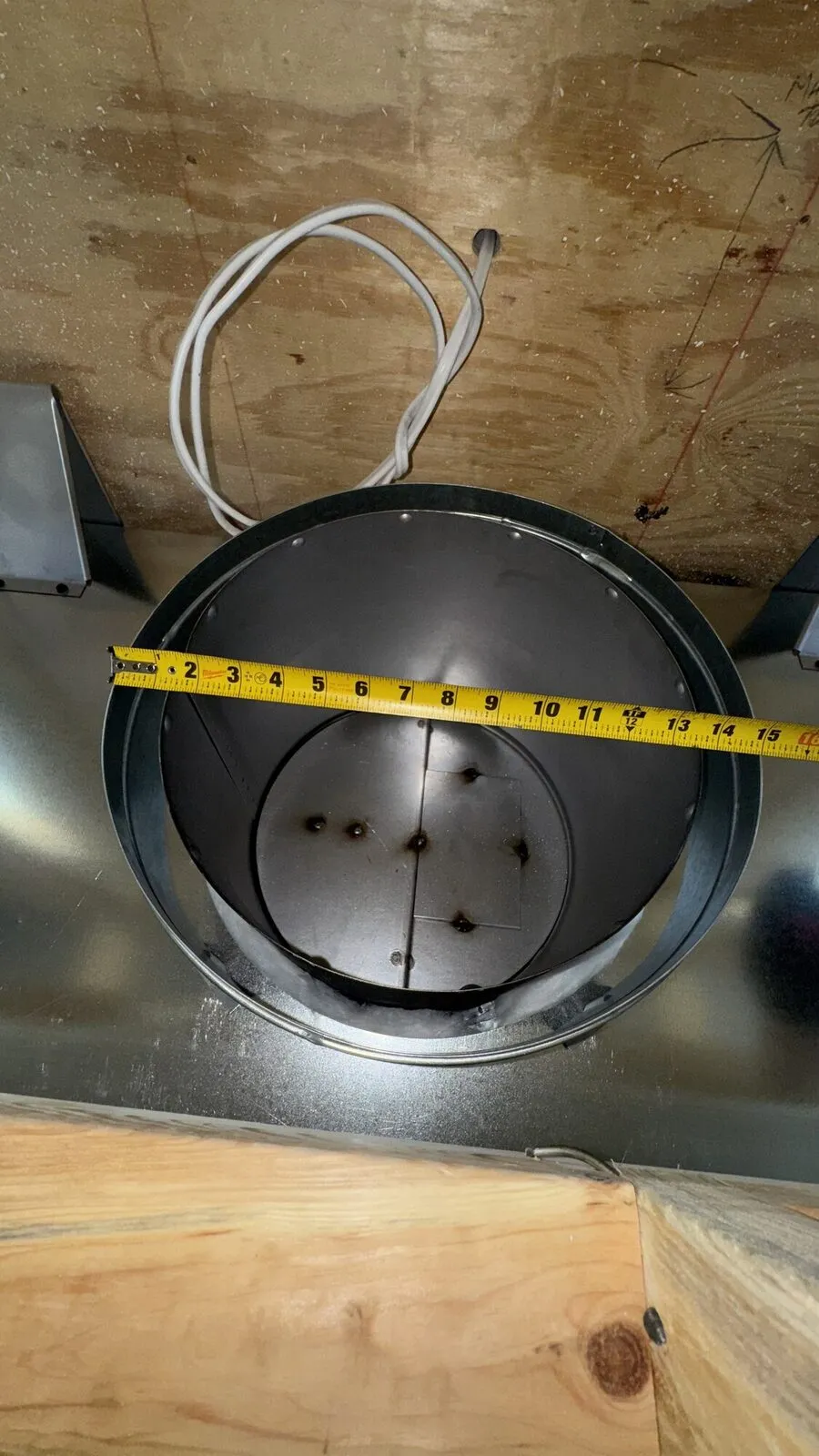 New dryer vent termination, measured and documented for the report