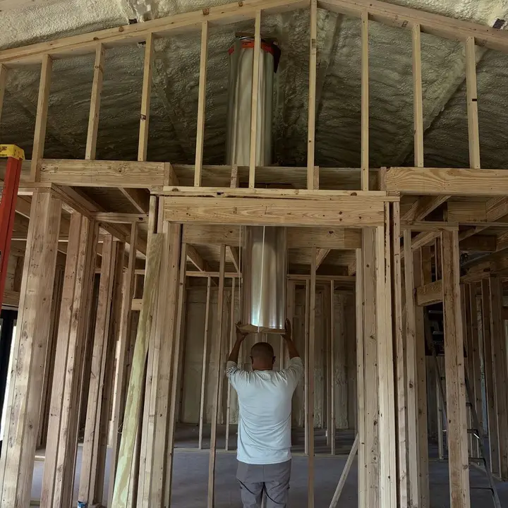 Fireplace framing in a new build, Central Texas