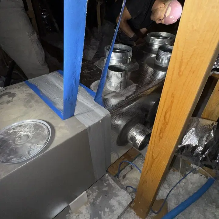 Plenum installation in progress, Central Texas