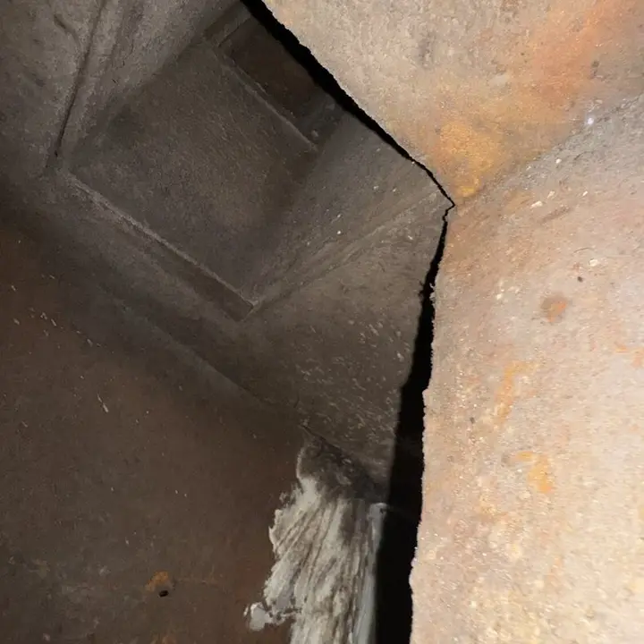 Rusted duct joint, Central Texas