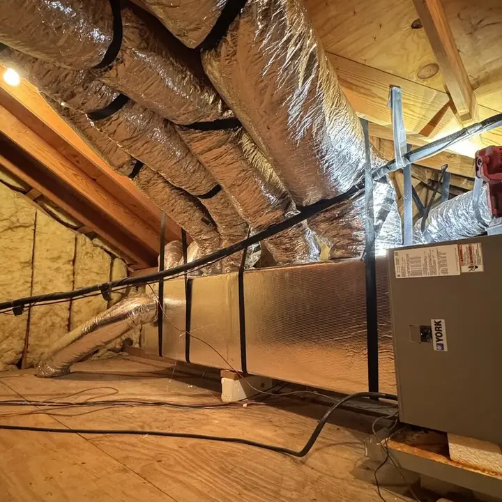 New flex ducts in the attic, Central Texas