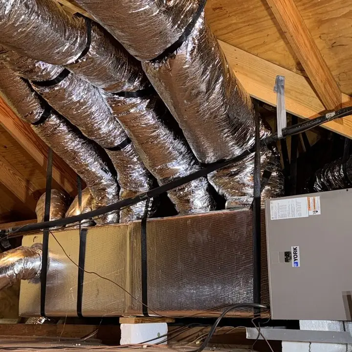 New ducts and air handler in the attic, Central Texas