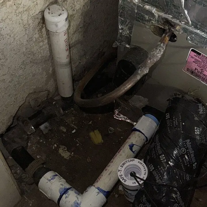 Drain lines at the furnace, Central Texas