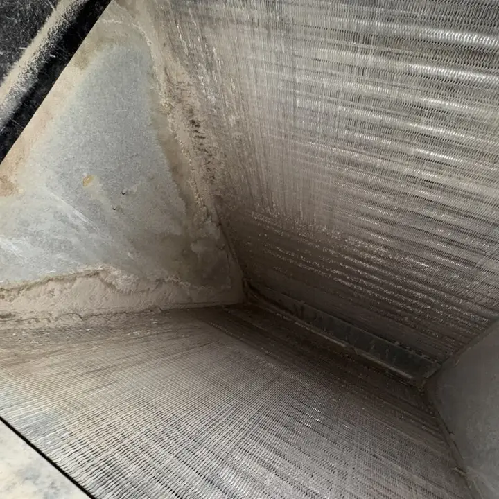 Coil fins after cleaning, Central Texas