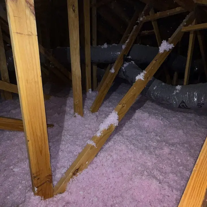 Fresh blown-in insulation, Central Texas
