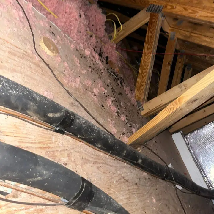 Insulation and a flex duct, Central Texas