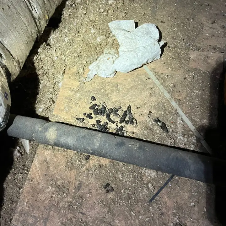 Ducts and debris before removal, Central Texas