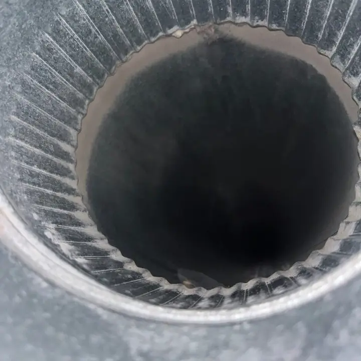 Dryer duct after cleaning, Central Texas