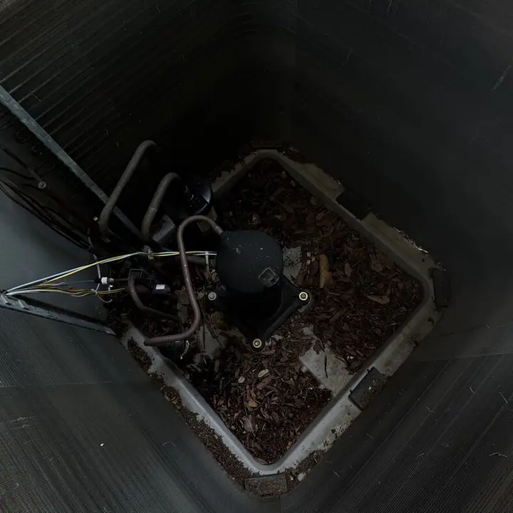 Condenser with debris inside, Central Texas