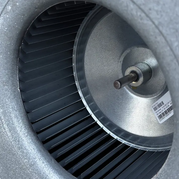 Blower wheel after cleaning, Central Texas