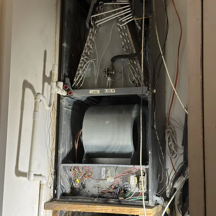 Air handler in a closet, Central Texas